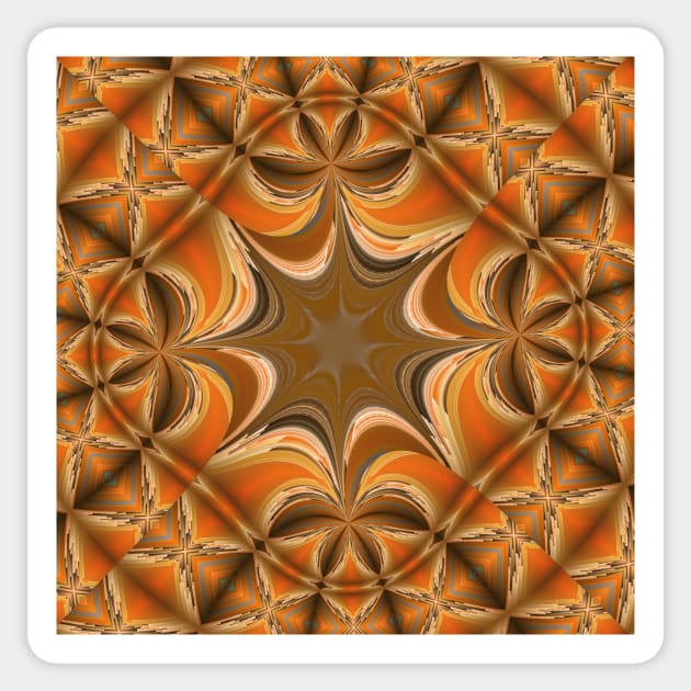 gold and orange unique fractal design Sticker by mister-john